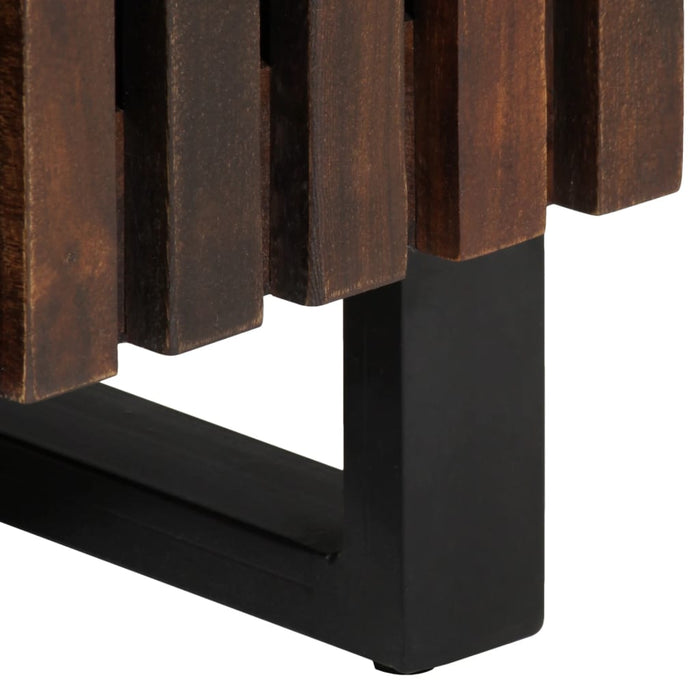 Credenza-Buffet-Armadio da cucina Marrone 38x34x160 cm in Legno Massello di Mango