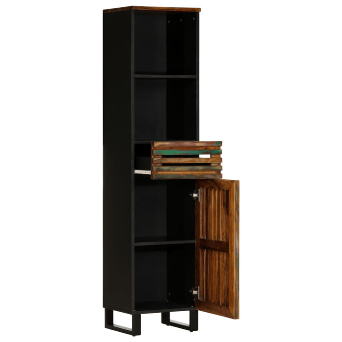 Credenza-Buffet-Armadio da cucina 38x34x160 cm in Legno Massello di Acacia