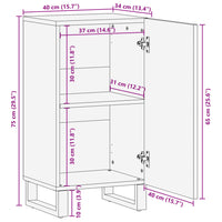vidaXL Credenza 40x34x75 cm in Legno Massello di Acacia