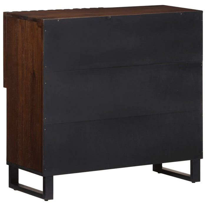 vidaXL Credenza Marrone 80x34x75 cm in Legno Massello di Mango