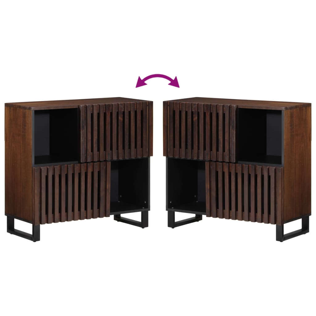 vidaXL Credenza Marrone 80x34x75 cm in Legno Massello di Mango