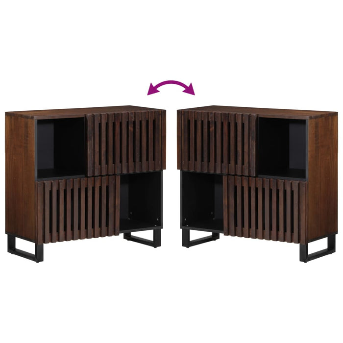 vidaXL Credenza Marrone 80x34x75 cm in Legno Massello di Mango