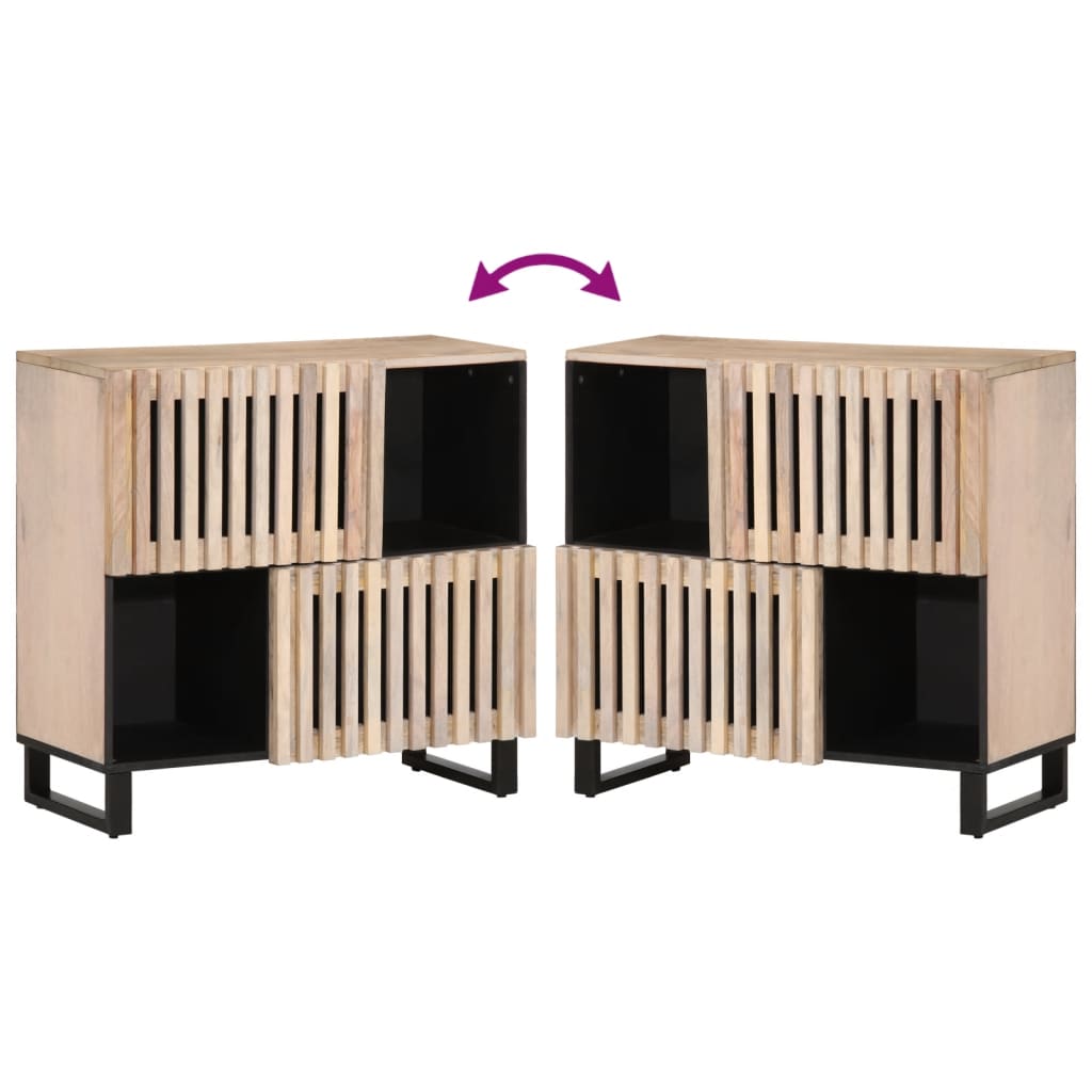 Credenza-Buffet-Armadio da cucina 80x34x75 cm in Legno Massello di Mango