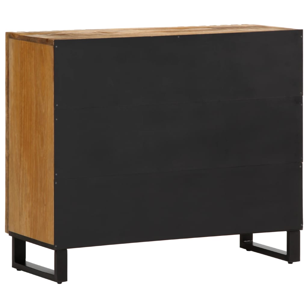 Credenza 90x34x75 cm in Legno Massello di Mango Grezzo