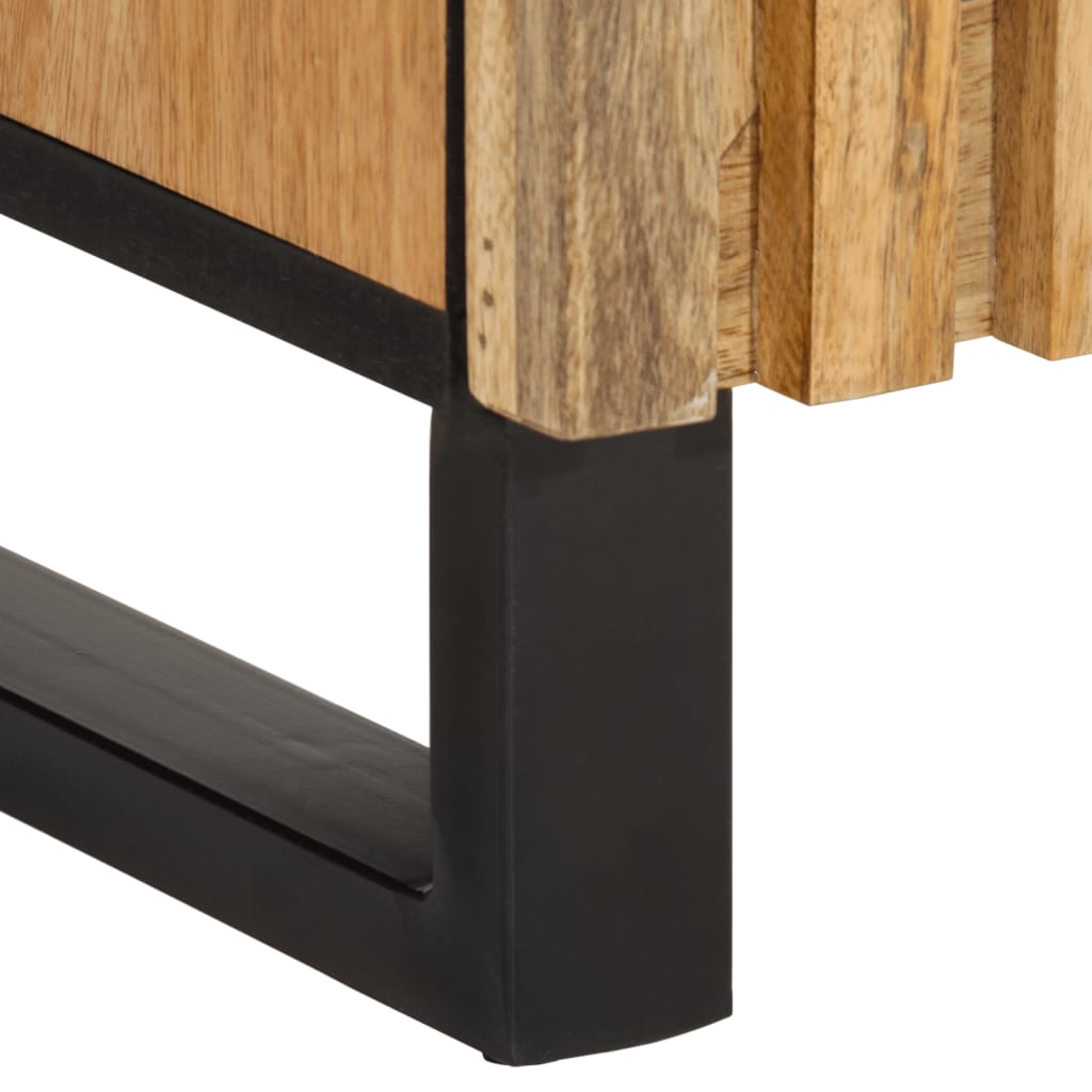 Credenza 90x34x75 cm in Legno Massello di Mango Grezzo