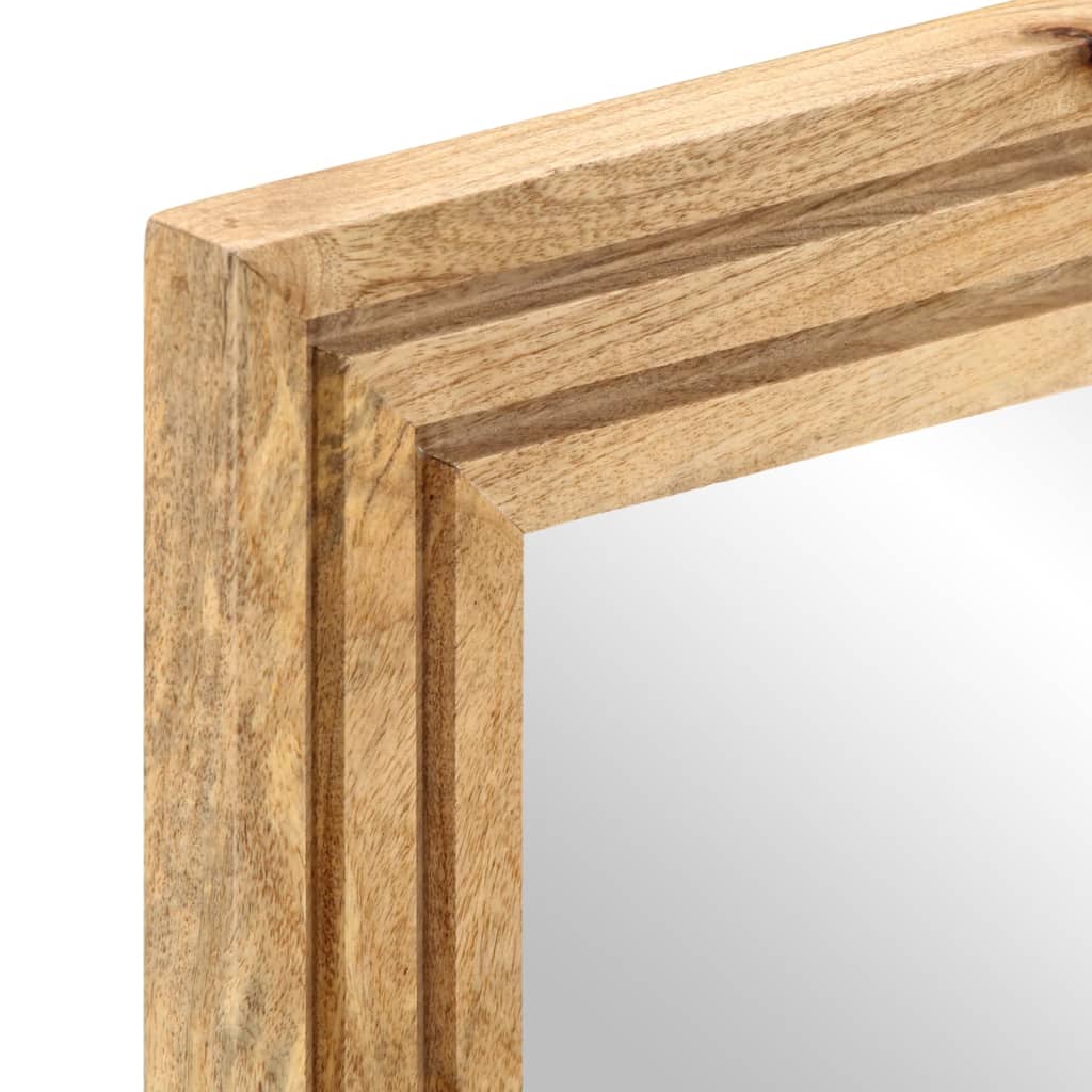 Specchio da Bagno 50x70 cm in Legno Grezzo di Mango e Vetro 377589