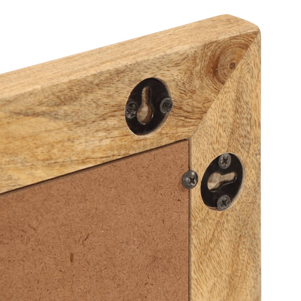 Specchio da Bagno 50x70 cm in Legno Grezzo di Mango e Vetro 377589