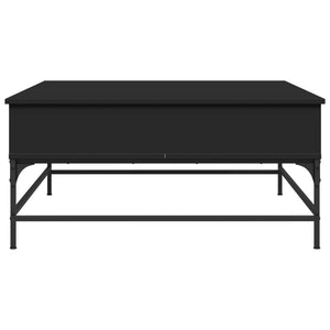 Tavolino Salotto Nero 95x95x45 cm Legno Multistrato e Metallo 3217064