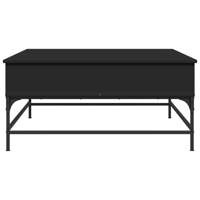 Tavolino Salotto Nero 95x95x45 cm Legno Multistrato e Metallo 3217064