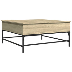 Tavolino-Tavolino da soggiorno-Tavolo Rovere Sonoma 95x95x45 cm Legno Multistrato e Metallo