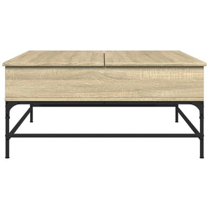 Tavolino Rovere Sonoma 95x95x45 cm Legno Multistrato e Metallo