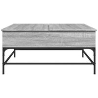 Tavolino Grigio Sonoma 95x95x45 cm Legno Multistrato e Metallo