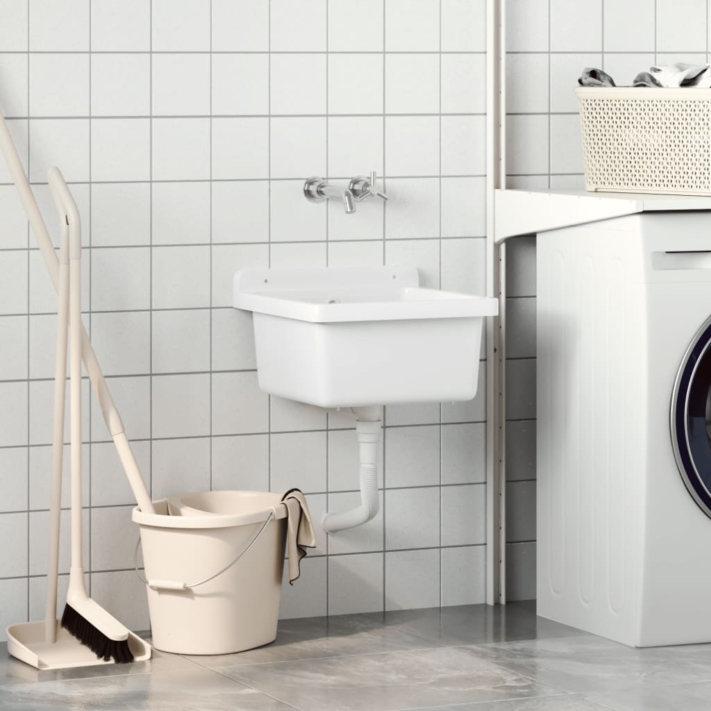 Lavabo a Parete-Lavandino-Lavello Bianco 40x40x24 cm in Resina