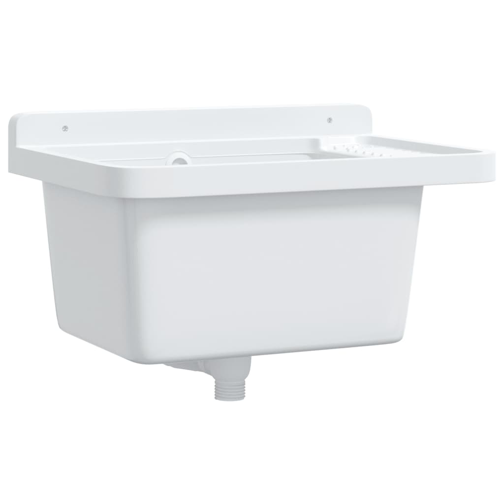 Lavabo a Parete Bianco 50x35x24 cm in Resina 4002794