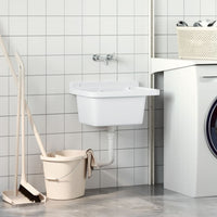 Lavabo a Parete-Lavandino-Lavello Bianco 50x35x24 cm in Resina