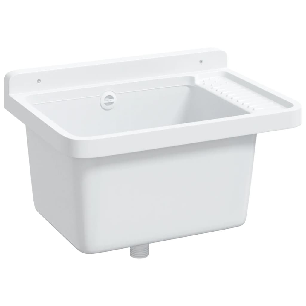 Lavabo a Parete Bianco 50x35x24 cm in Resina 4002794
