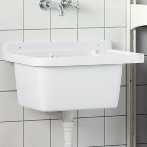 Lavabo a Parete-Lavandino-Lavello Bianco 50x35x24 cm in Resina