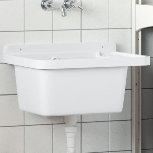 Lavabo a Parete-Lavandino-Lavello Bianco 50x35x24 cm in Resina