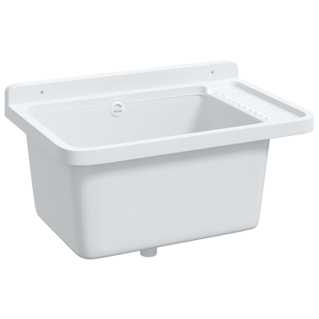 Lavandino-Lavabo di Servizio a Parete Bianco 60x40x28 cm in Resina
