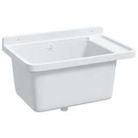 Lavandino-Lavabo di Servizio a Parete Bianco 60x40x28 cm in Resina