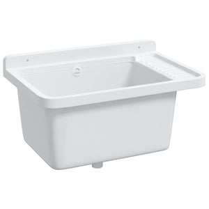 Lavandino-Lavabo di Servizio a Parete Bianco 60x40x28 cm in Resina