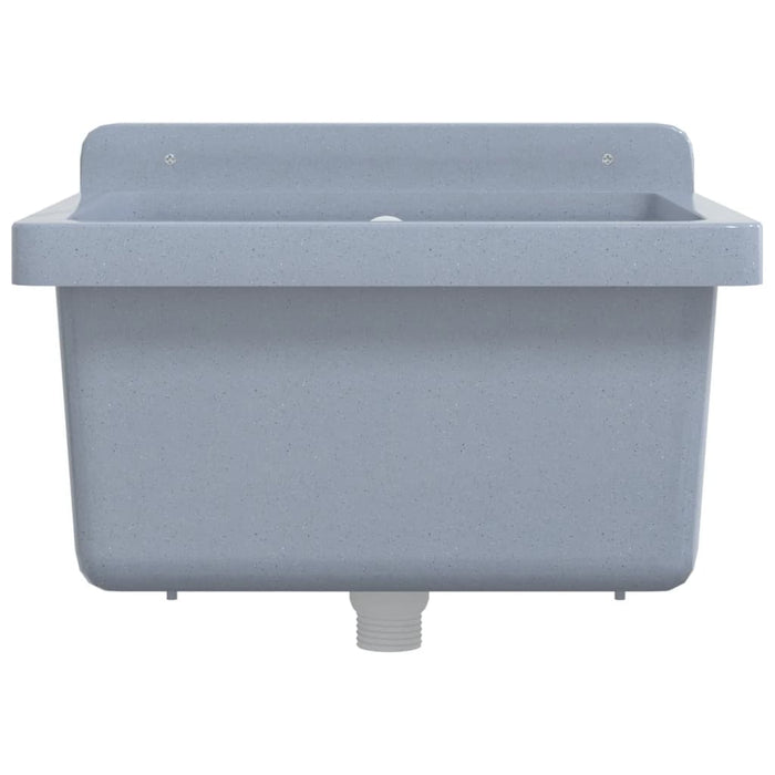 Lavabo a Parete Grigio 40x40x24 cm in Resina 4002796