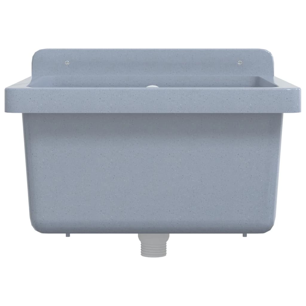 Lavabo a Parete Grigio 40x40x24 cm in Resina