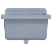Lavabo a Parete Grigio 40x40x24 cm in Resina