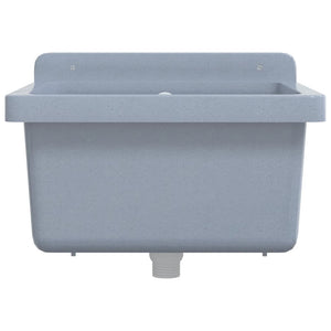 Lavabo a Parete Grigio 40x40x24 cm in Resina