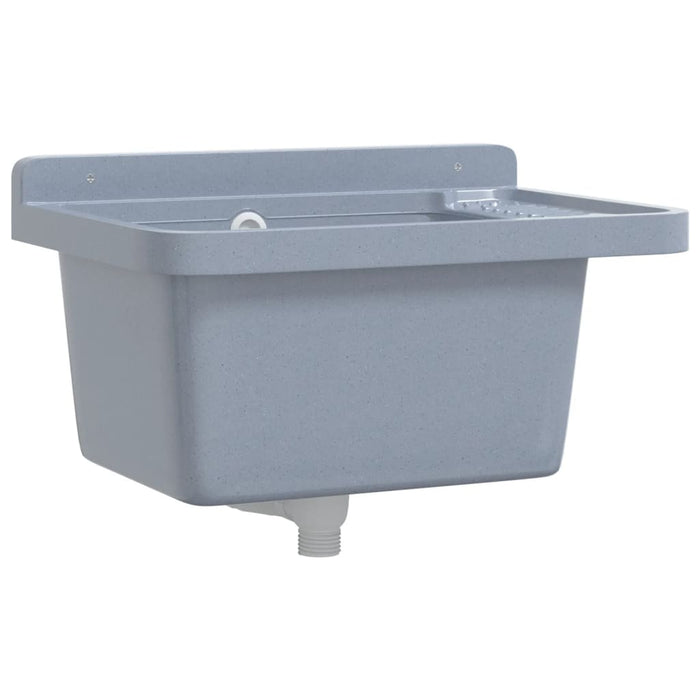 Lavabo a Parete-Lavandino-Lavello Grigio 50x35x24 cm in Resina