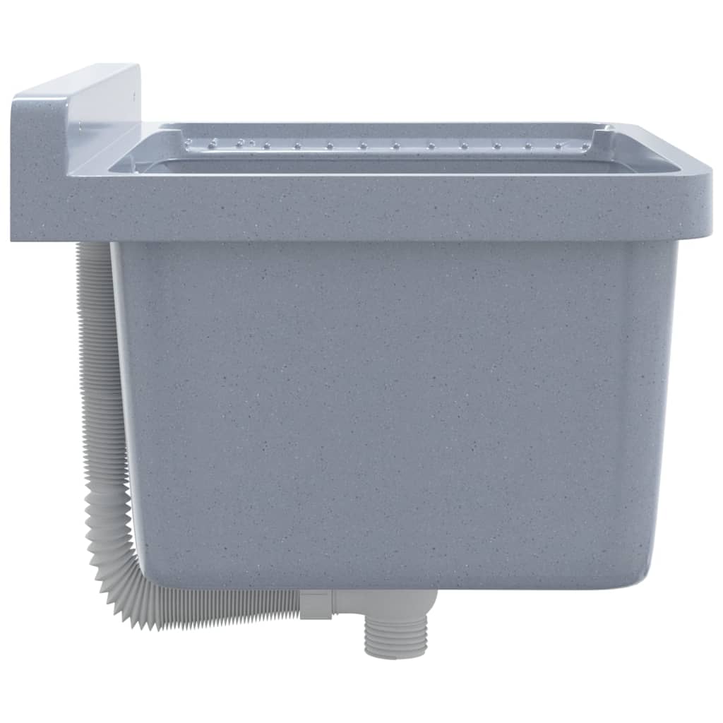 Lavabo a Parete-Lavandino-Lavello Grigio 50x35x24 cm in Resina