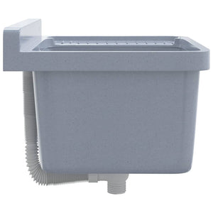 Lavabo a Parete-Lavandino-Lavello Grigio 50x35x24 cm in Resina