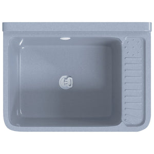 Lavabo a Parete Grigio 50x35x24 cm in Resina