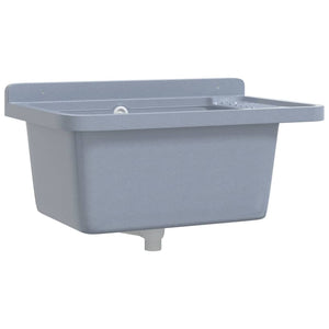 Lavabo a Parete-Lavandino-Lavello Grigio 60x40x28 cm in Resina