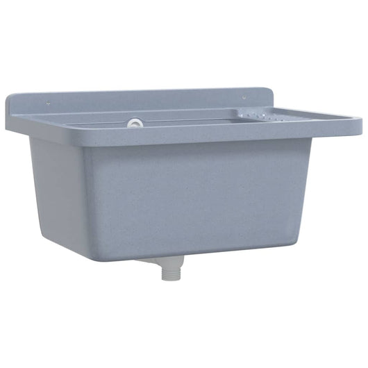 Lavabo a Parete-Lavandino-Lavello Grigio 60x40x28 cm in Resina