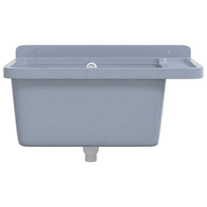 Lavabo a Parete Grigio 60x40x28 cm in Resina 4002798