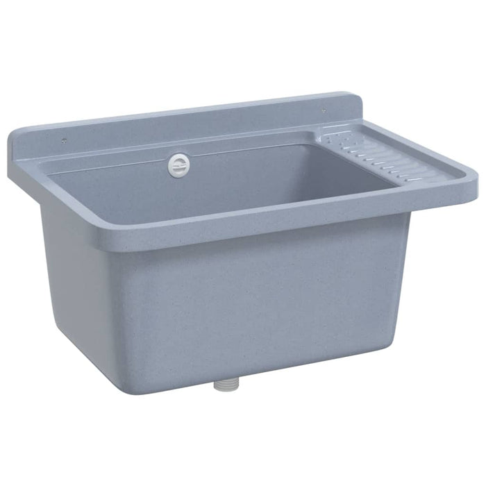 Lavabo a Parete-Lavandino-Lavello Grigio 60x40x28 cm in Resina
