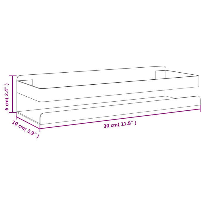 Mensola per Doccia 30x10x6 cm in Acciaio Inox 304 Spazzolato 4004905