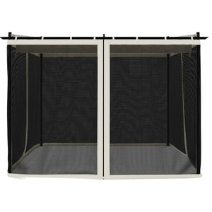 Gazebo con Pareti in Rete Crema 3x3 m in Acciaio 4003908