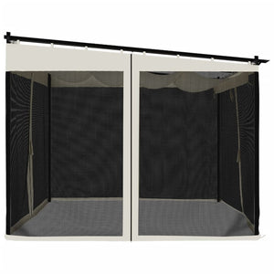 vidaXL Gazebo con Pareti in Rete Crema 3x3 m in Acciaio