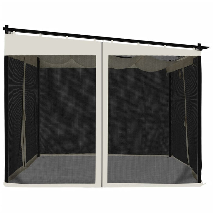 vidaXL Gazebo con Pareti in Rete Crema 3x3 m in Acciaio