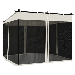 vidaXL Gazebo con Pareti in Rete Crema 3x3 m in Acciaio
