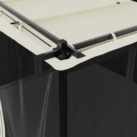 vidaXL Gazebo con Pareti in Rete Crema 3x3 m in Acciaio