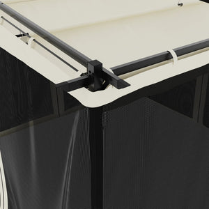 vidaXL Gazebo con Pareti in Rete Crema 3x3 m in Acciaio