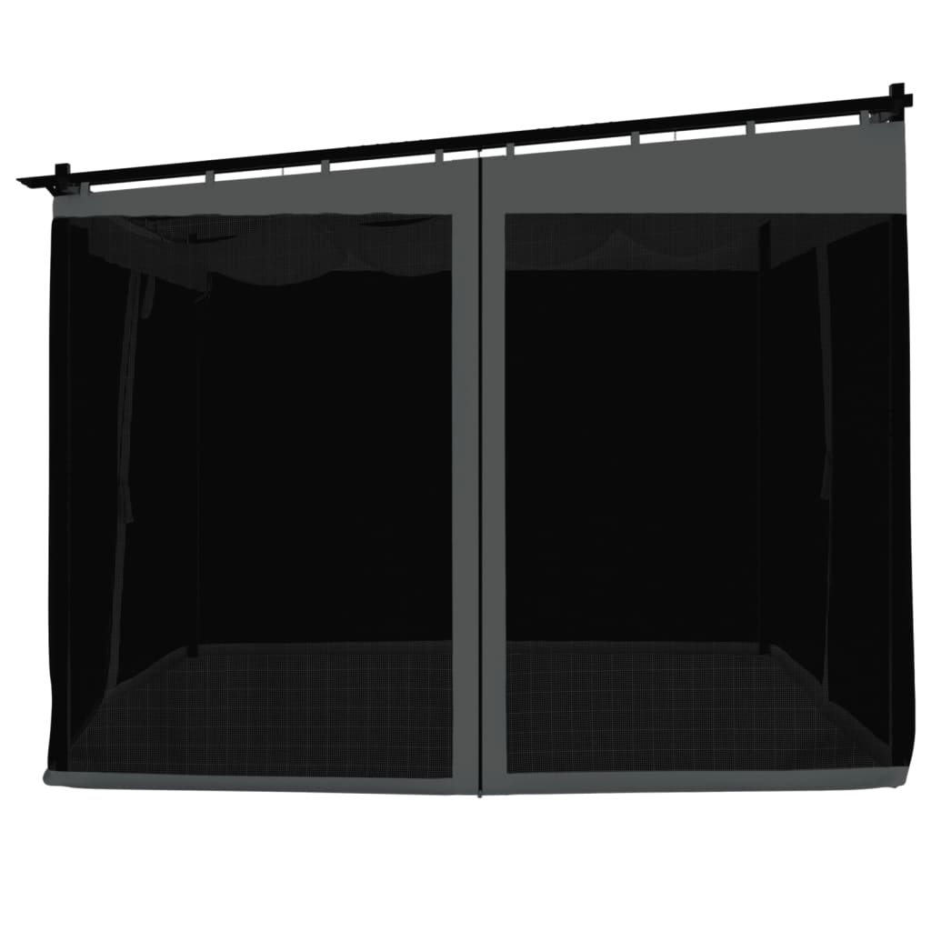 vidaXL Gazebo con Pareti in Rete Antracite 3x3 m in Acciaio