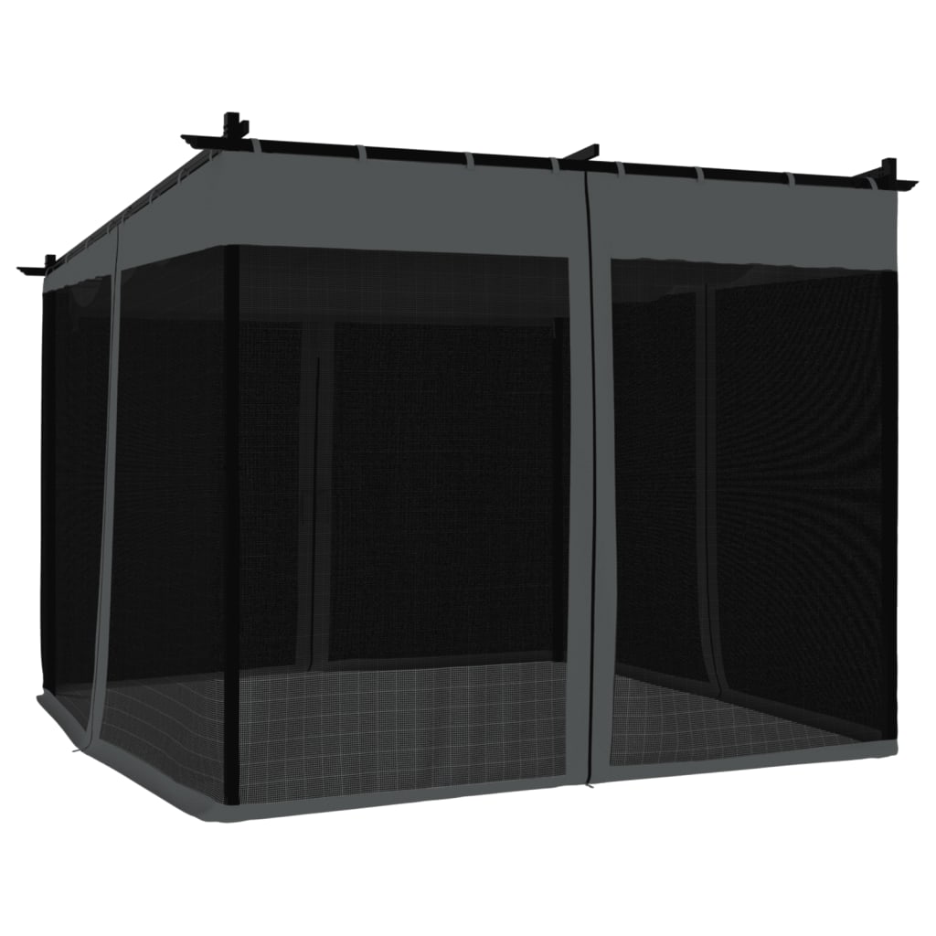 vidaXL Gazebo con Pareti in Rete Antracite 3x3 m in Acciaio