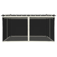 Gazebo con Pareti in Rete Crema 4x3 m in Acciaio