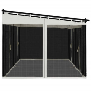 vidaXL Gazebo con Pareti in Rete Crema 6x3 m in Acciaio
