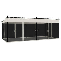 vidaXL Gazebo con Pareti in Rete Crema 6x3 m in Acciaio