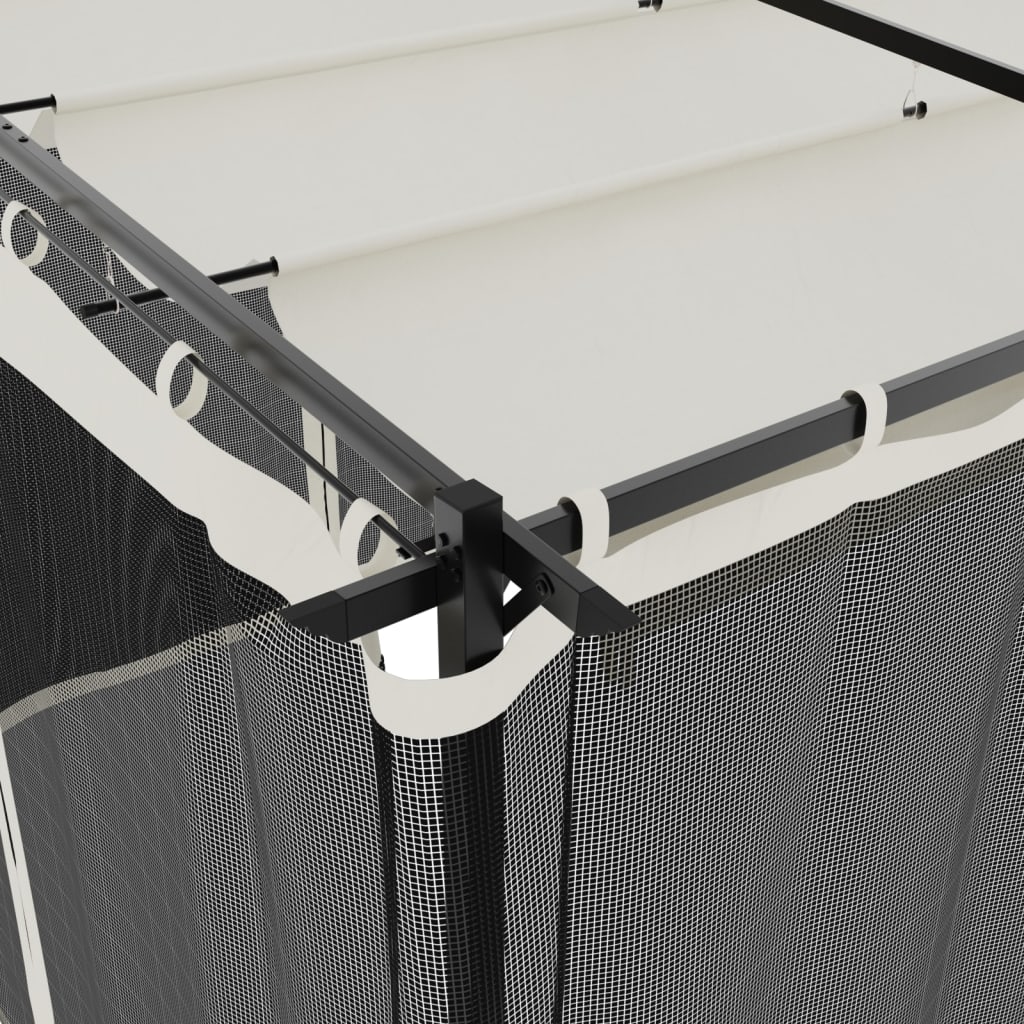 vidaXL Gazebo con Pareti in Rete Crema 6x3 m in Acciaio